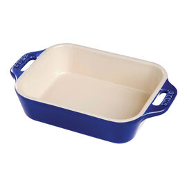 Staub Ceramique,  ceramic rectangular Special shape bakeware, dark-blue
