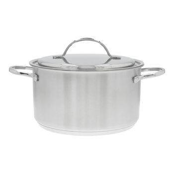 22 cm 18/10 Stainless Steel Stew pot with lid silver,,large 1