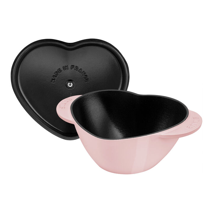 La Cocotte, 1.75 l cast iron heart Cocotte, sorbet rose, large 4