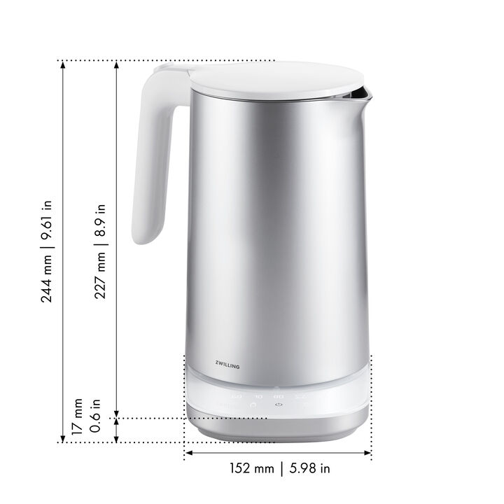 ENFINIGY, Set bouilloire Pro & bouteille isotherme, 2-pcs. 420 ml/1.5 l, argent, Acier Inoxydable, large 2