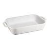 27 cm x 20 cm rectangular Ceramic Oven dish pure-white,,large