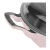 Braisers, 30 cm round Cast iron Saute pan with glass lid sorbet rose, small 3