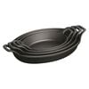 11-inch, oval, Baking Dish, black matte,,large