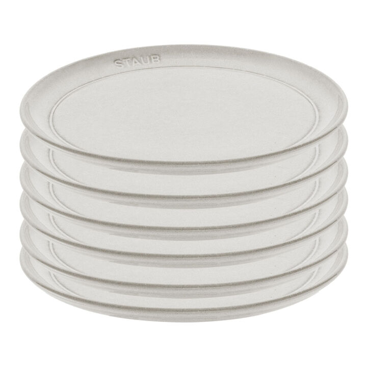 Set de platos planos 26 cm, 6-pzs, cerámica, blanco trufa, large 1