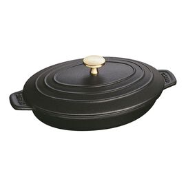 Staub Cast Iron - Baking Dishes & Roasters, 9-inch, oval, Covered Baking Dish with Lid, black matte