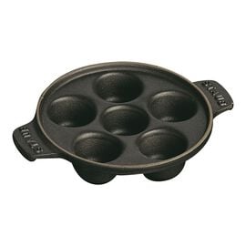 Staub Cast Iron - Specialty Items, 5.5-inch, Escargot Dish with six holes, black matte