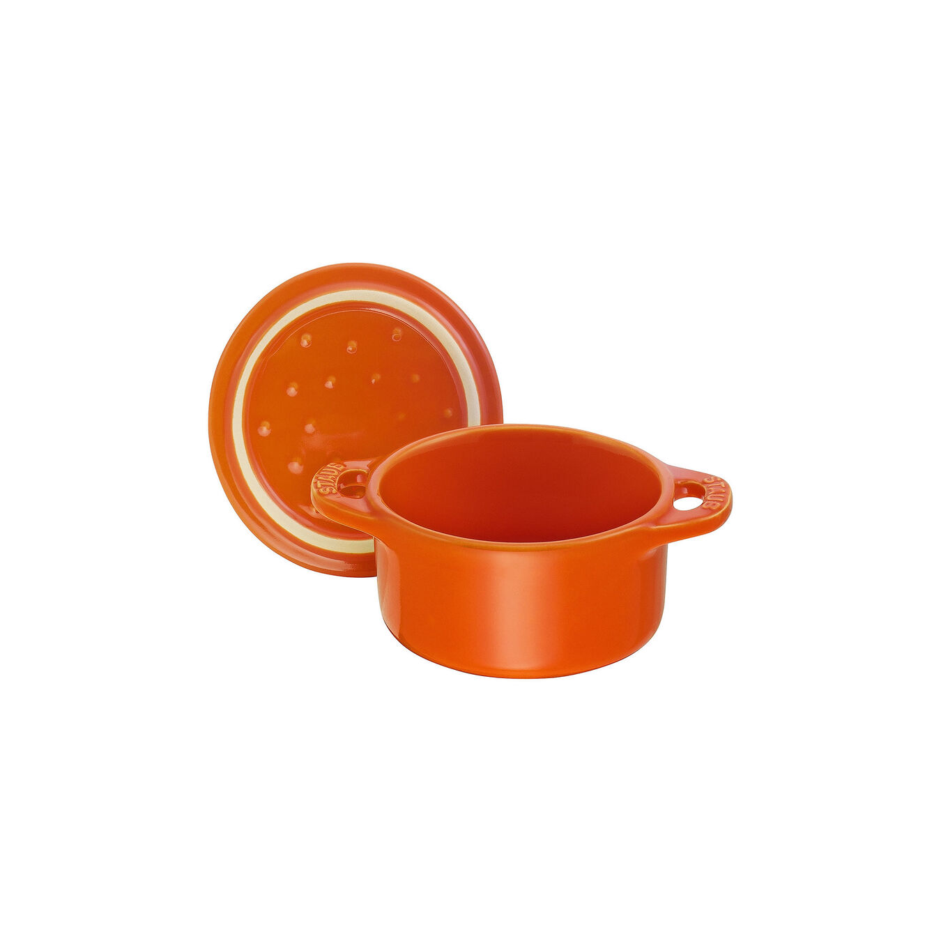 Mini Cocotte 10 cm, Rond(e), Orange, Céramique,,large 6