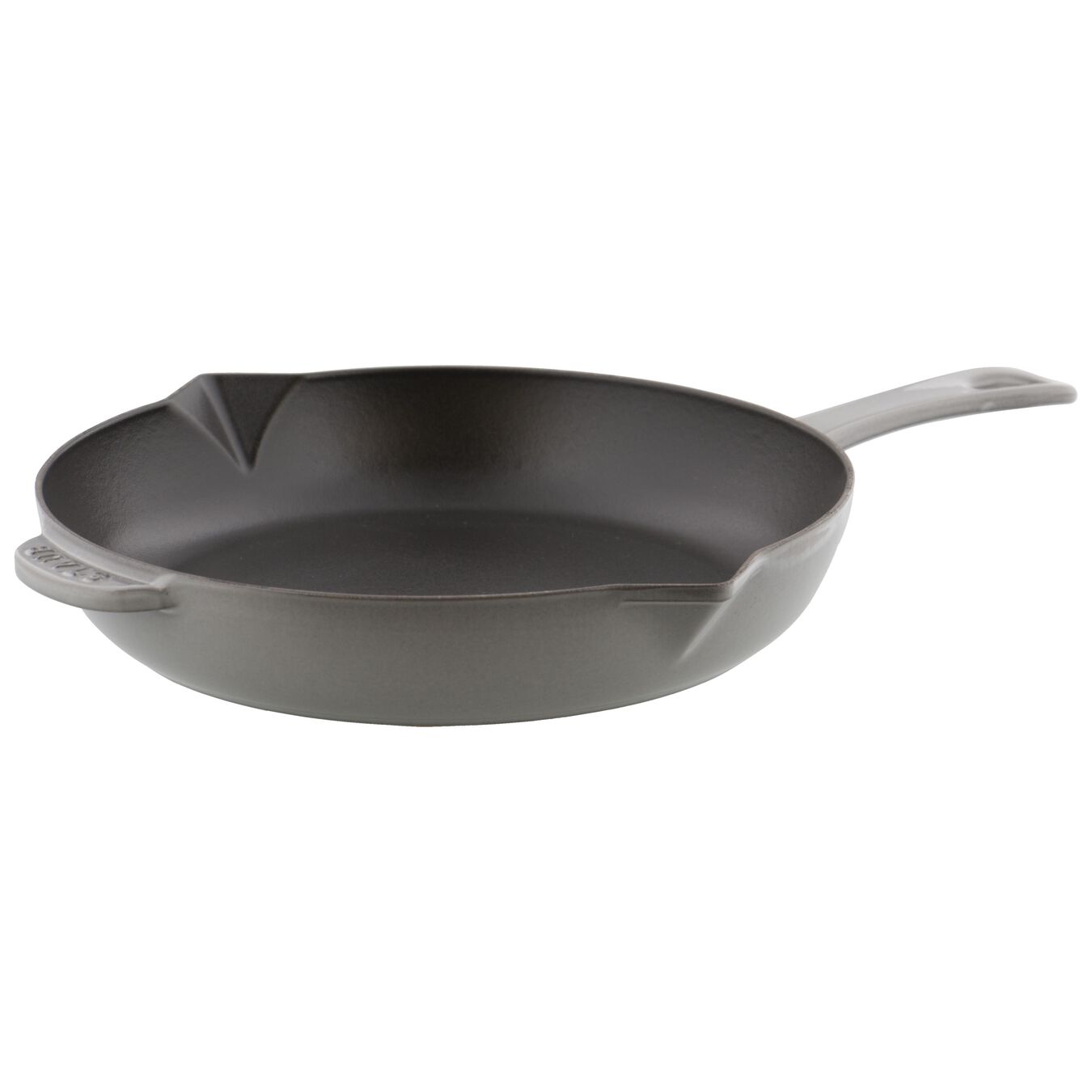 26 cm Cast iron Frying pan with pouring spout graphite-grey,,large 1