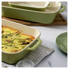 Stoneware, 3-pc, Rectangular Baking Dish Set, light green, small 15