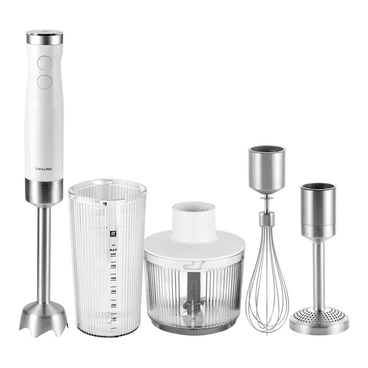 ENFINIGY, Stabmixer & Zubehör Set, 4-tlg., Silber-Weiß, Edelstahl/Kunststoff, large 1