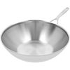Industry 5, 12-inch, 18/10 Stainless Steel, Flat Bottom Wok, Silver, small 4