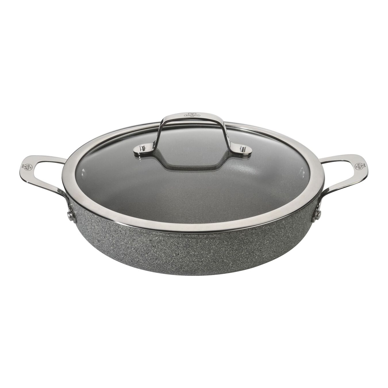  Aluminum round Saucier and sauteuse with lid, stone grey,,large 1
