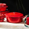 Cast Iron, 6 qt, Wide Oval French Oven, Cherry, small 5