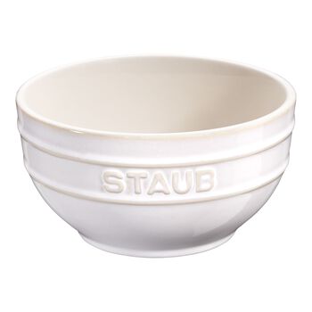 12 cm round Ceramic Bowl ivory-white,,large 1