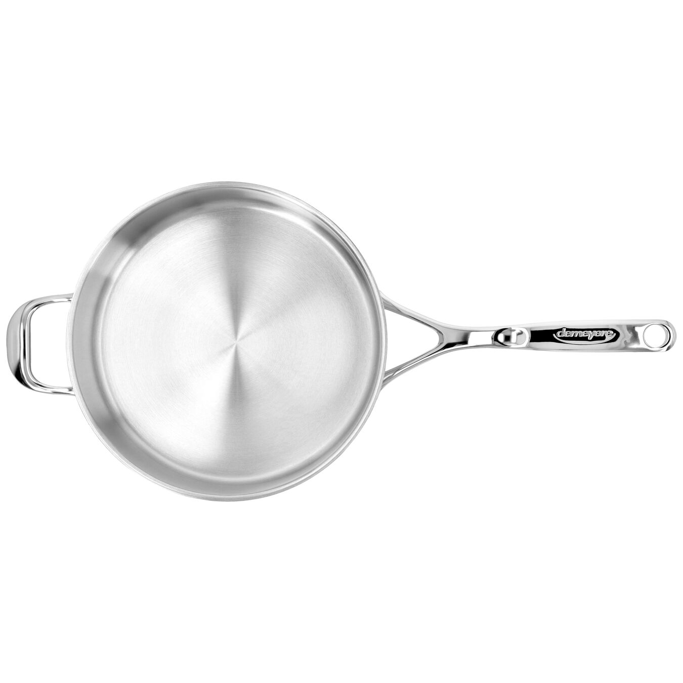 24 cm round 18/10 Stainless Steel Saute pan with lid silver,,large 6