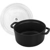 3.8 l cast iron round Cocotte with glass lid, black,,large