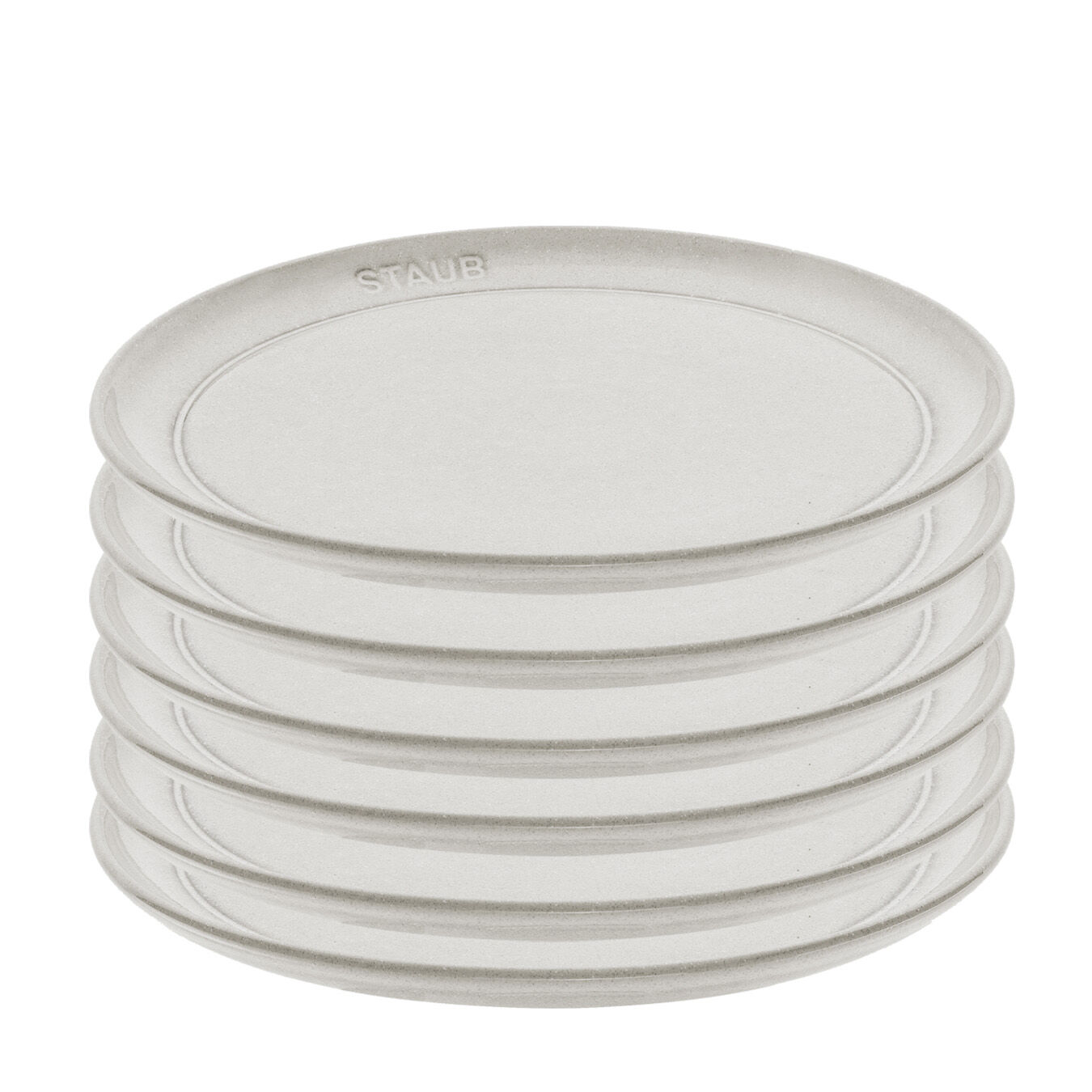 Conjunto de pratos planos 22cm,6 peças, cerâmica, branco trufado,,large 1
