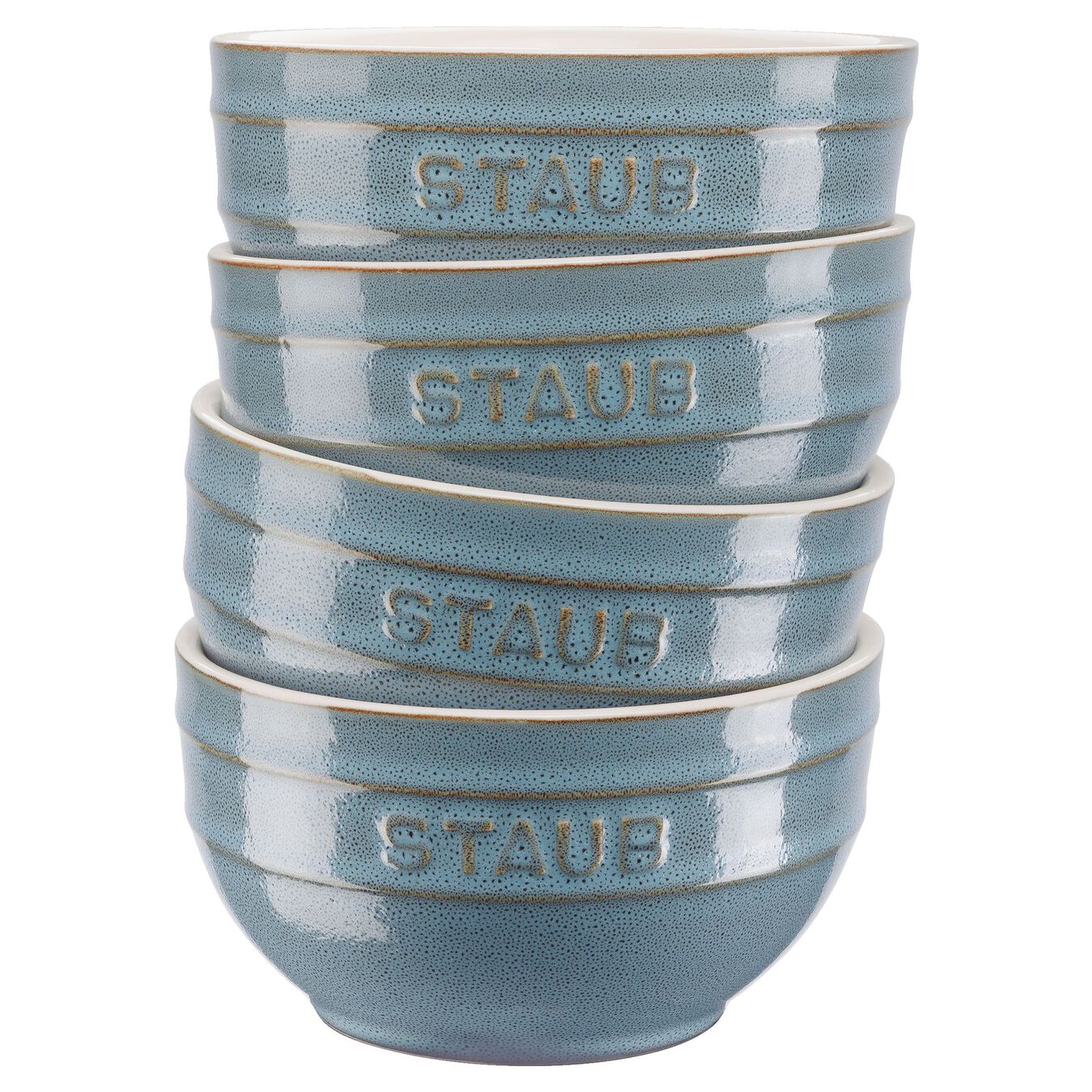 4-pcs Ceramic Bowl set ancient-turquoise,,large 1