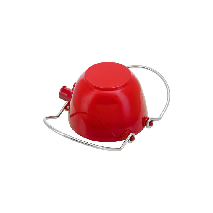 Cast Iron, 1.2 qt, Round, Tea Kettle, Cherry, large 4