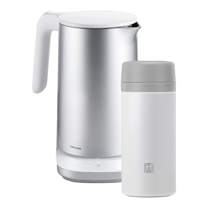 ENFINIGY, Set bouilloire Pro & bouteille isotherme, 2-pcs. 420 ml/1.5 l, argent, Acier Inoxydable, large 1