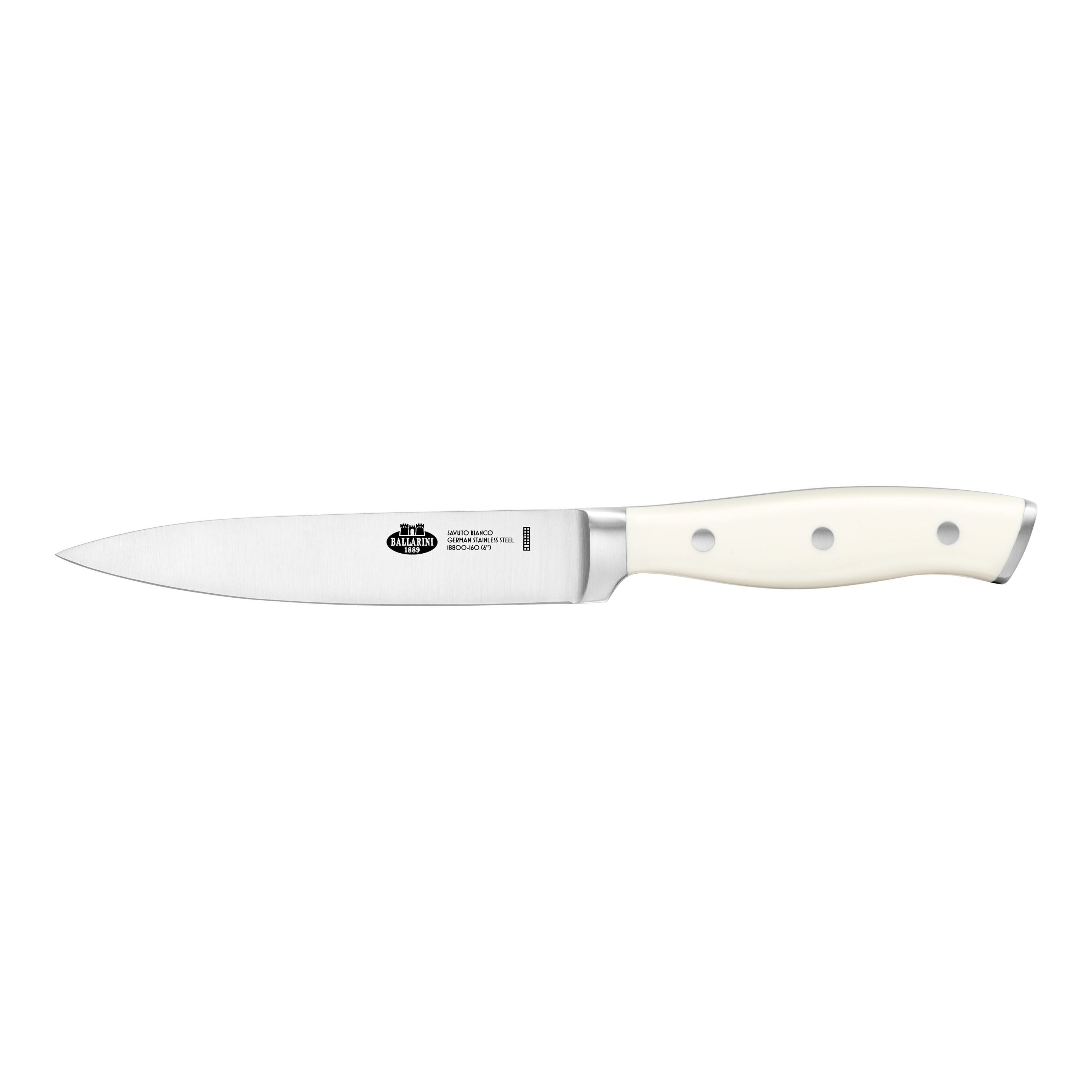 BALLARINI Savuto Couteau à trancher 16 cm, Blanc, Tranchant lisse