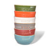 6 Piece ceramic Bowl set, mixed Colours,,large