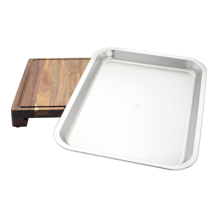 BBQ+, Cutting board with tray 43 cm x 36 cm acacia, large 3