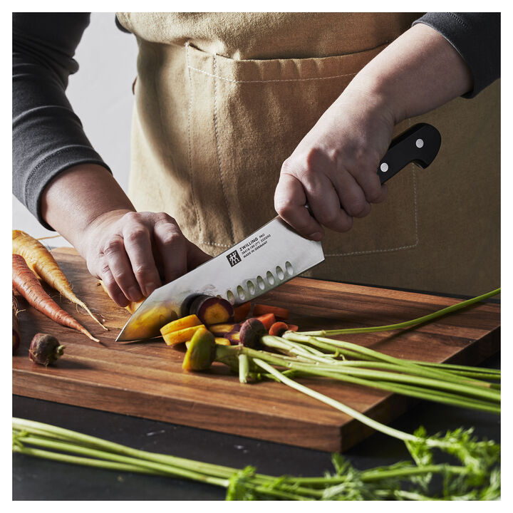 Pro, 7-inch Rocking Santoku Knife, Hollow Edge , large 2