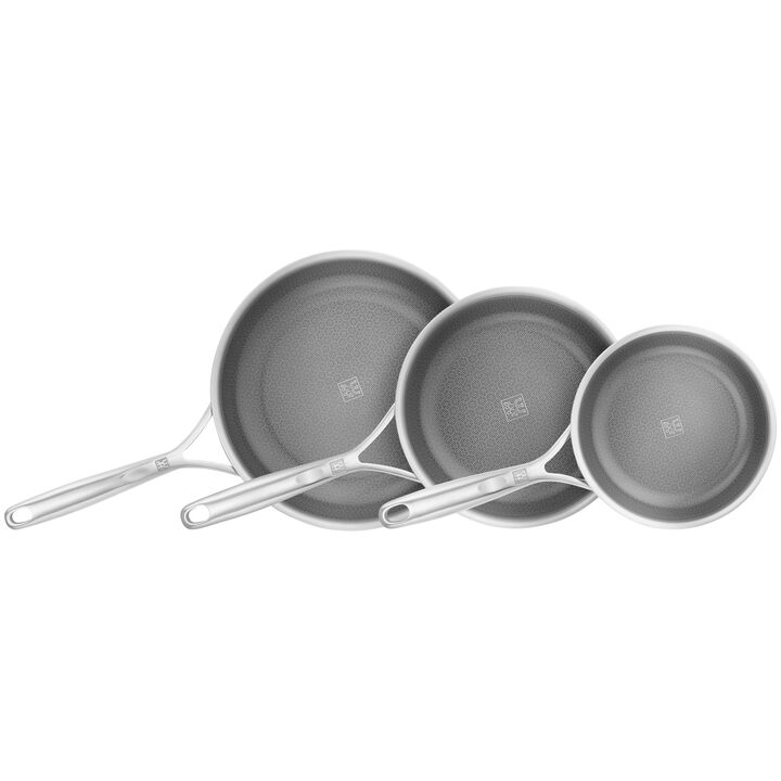 Peak, 3-pcs 18/10 Stainless Steel Frying pan set silver, large 1