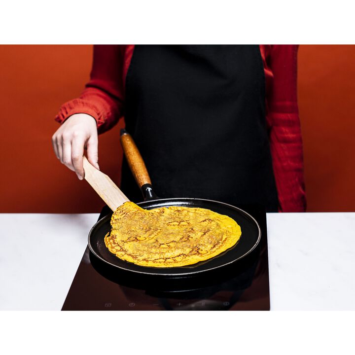 Cast Iron, Pancake pan with wooden handle, black matte - Factory Second, large 3