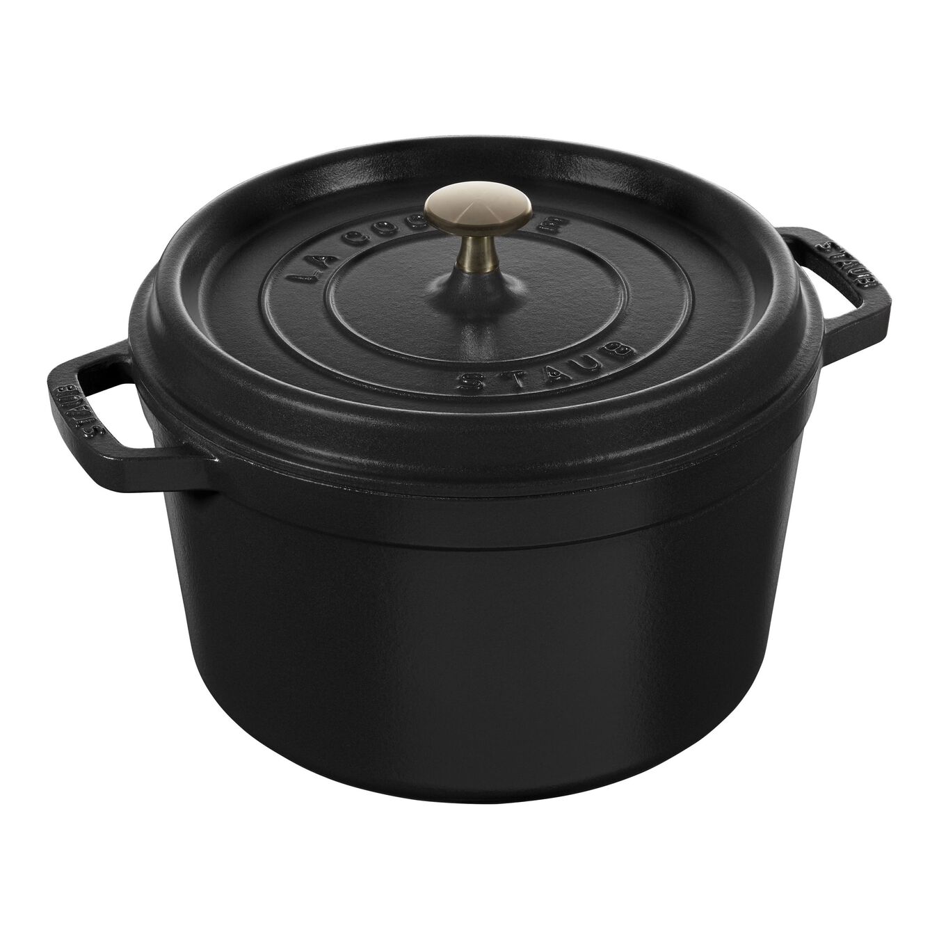 4.75 l cast iron round Tall cocotte, black - Visual Imperfections,,large 1