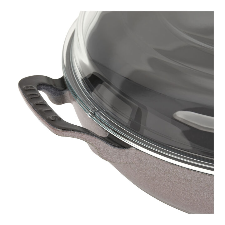 Cast Iron, 3.5 qt, Braiser With Glass Lid, Lilac, large 4