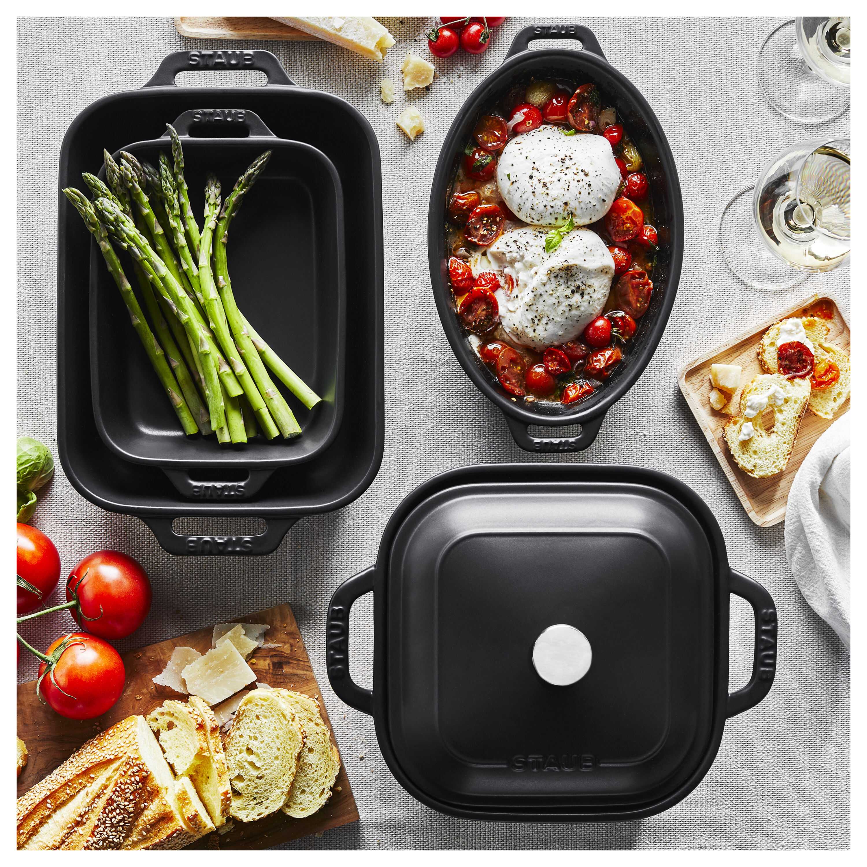 Staub Ceramic Stoneware 5-Pc Mixed Baking Dish Set – Matte Black - Thumbnail 3