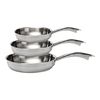 3 Piece 18/10 Stainless Steel Fry pan set,,large
