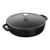 3.25 l cast iron round Saute pan, black,,large