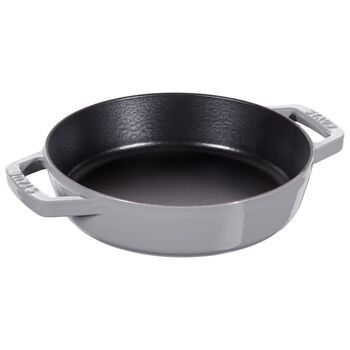 20 cm / 8 inch cast iron Frying pan with 2 handles, graphite-grey,,large 1