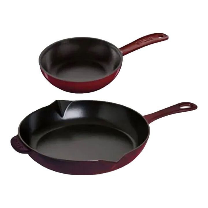 Pans, 2 Piece cast iron Fry pan set, large 1