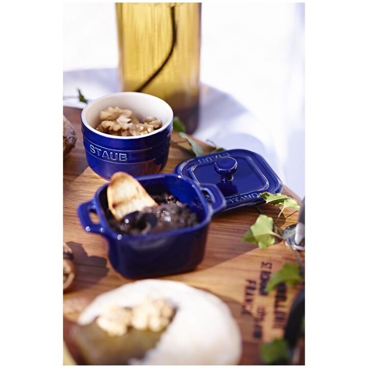 Ceramique, ピコ・ココットセット 2-個, スクエア, グランブルー, セラミック, large 2