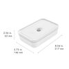 Fresh & Save, L flat Divided Meal Prep Container, plastic, white-grey, small 5
