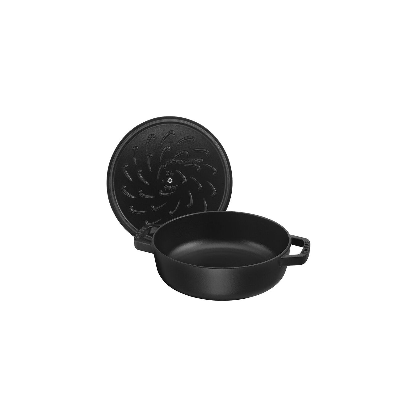 28 cm round Cast iron Saute pan Chistera black,,large 2