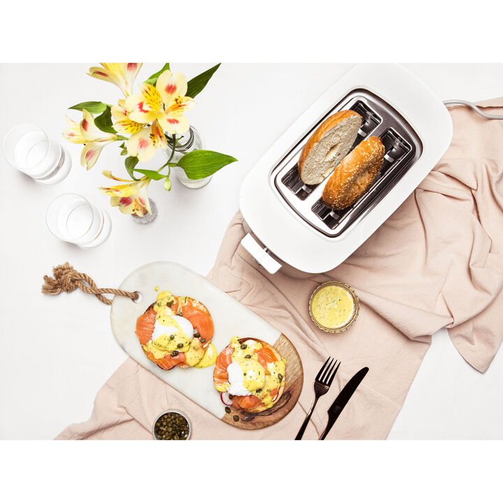 Enfinigy, Tostadora con accesorio para calentar panecillos, 2 rebanadas, Plata, large 3