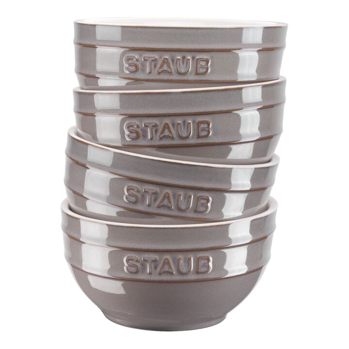 Ceramique, 12 cm / 4-pcs ceramic Bowl set ancient-grey, large 1