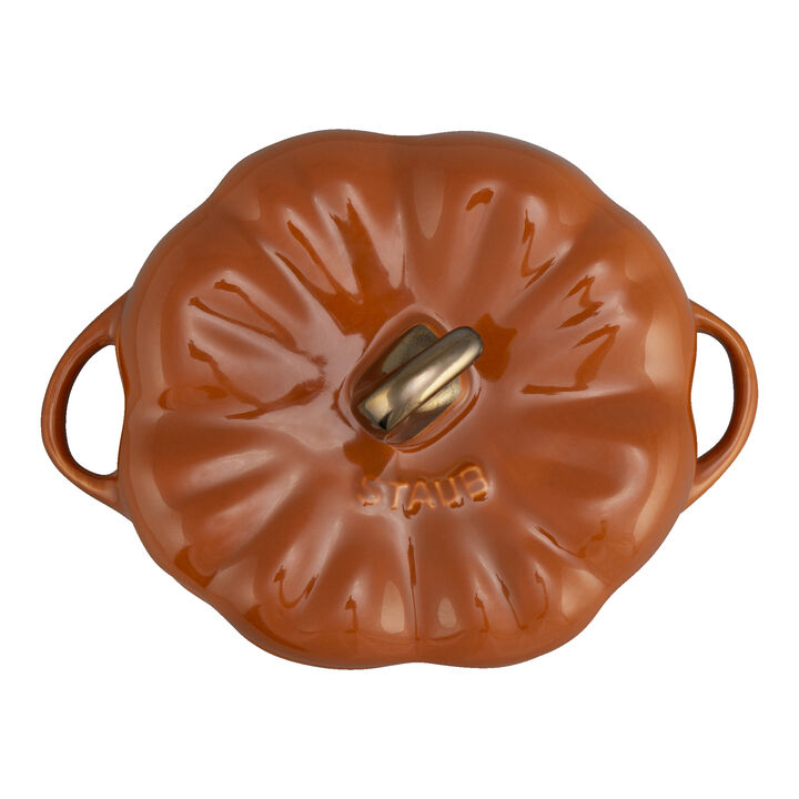 Stoneware, 0.5 qt, Pumpkin, Petite Dutch Oven, Burnt Orange, large 2
