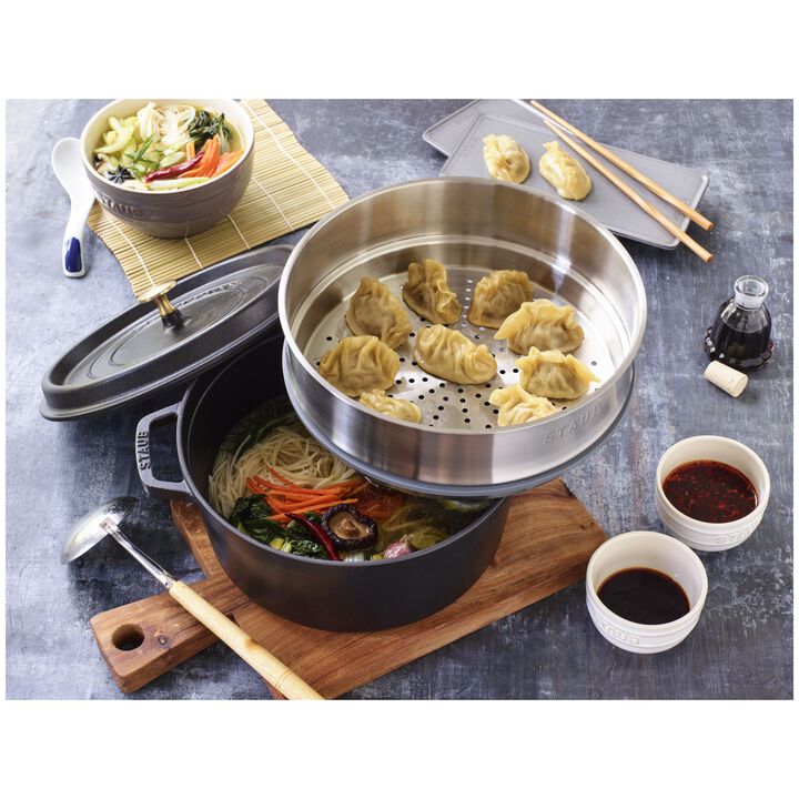Cast Iron - Accessories, 4.75 qt, Stainless Steel Steamer Insert, large 4