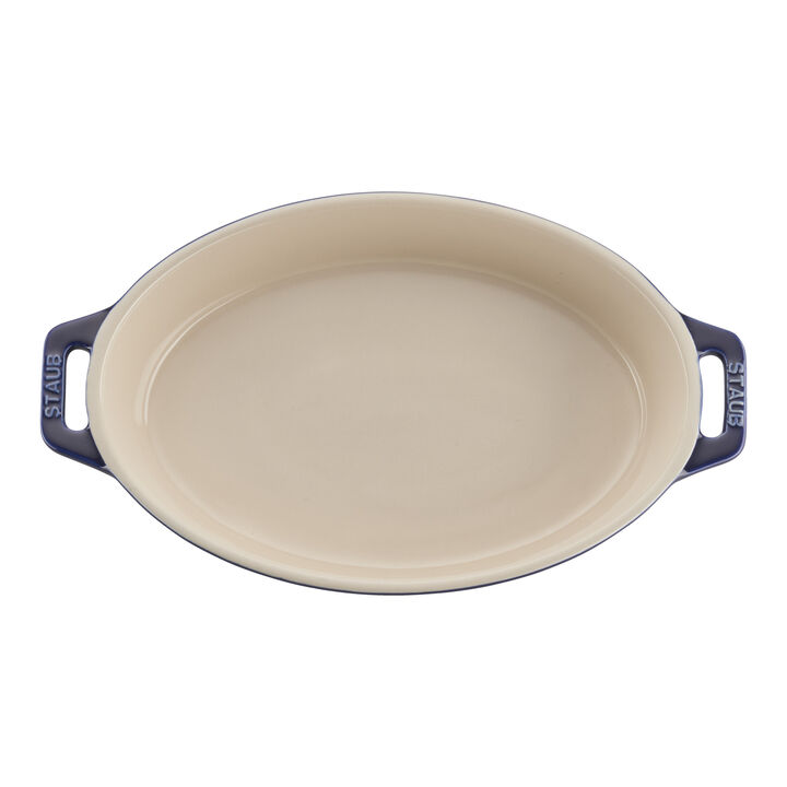 Stoneware, 2-pc, Oval Baking Dish Set, dark blue, large 4