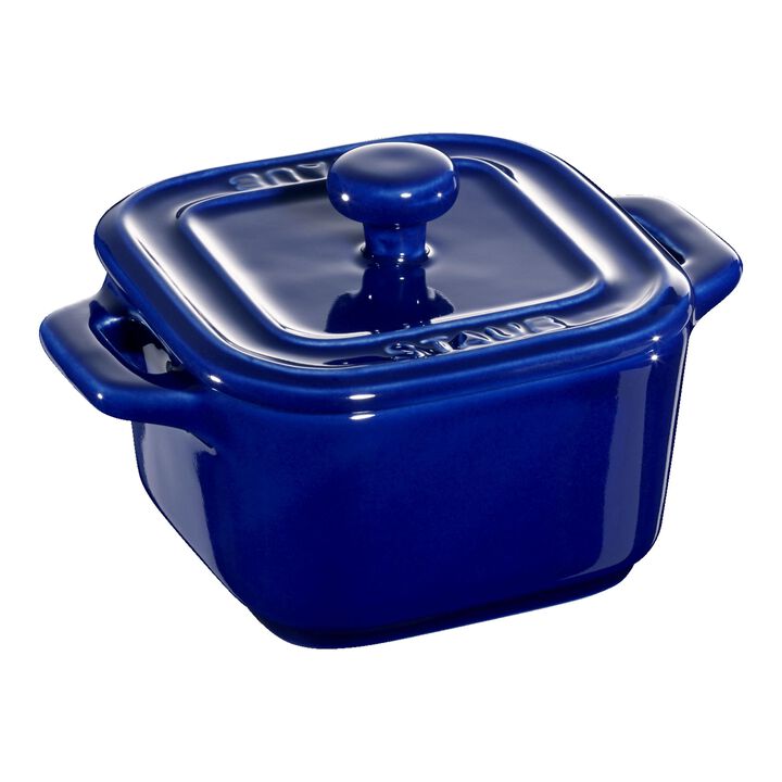 Ceramique, ピコ・ココットセット 2-個, スクエア, グランブルー, セラミック, large 1