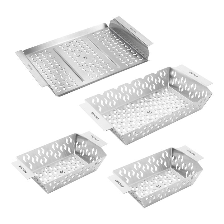 BBQ+, 4-pc Grill Basket Set, Stainless Steel , large 1