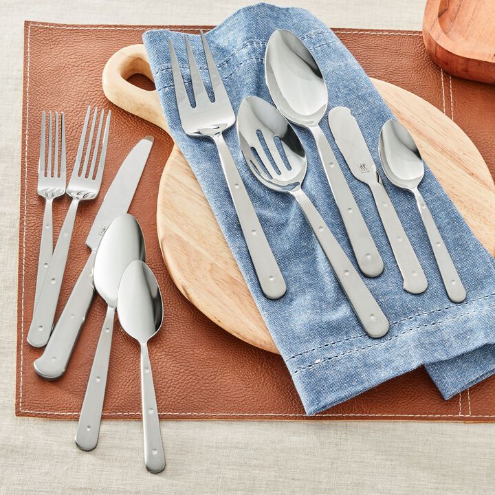 Porterhouse, 45-pc, 18/10 Stainless Steel, Flatware Set, Silver, large 2