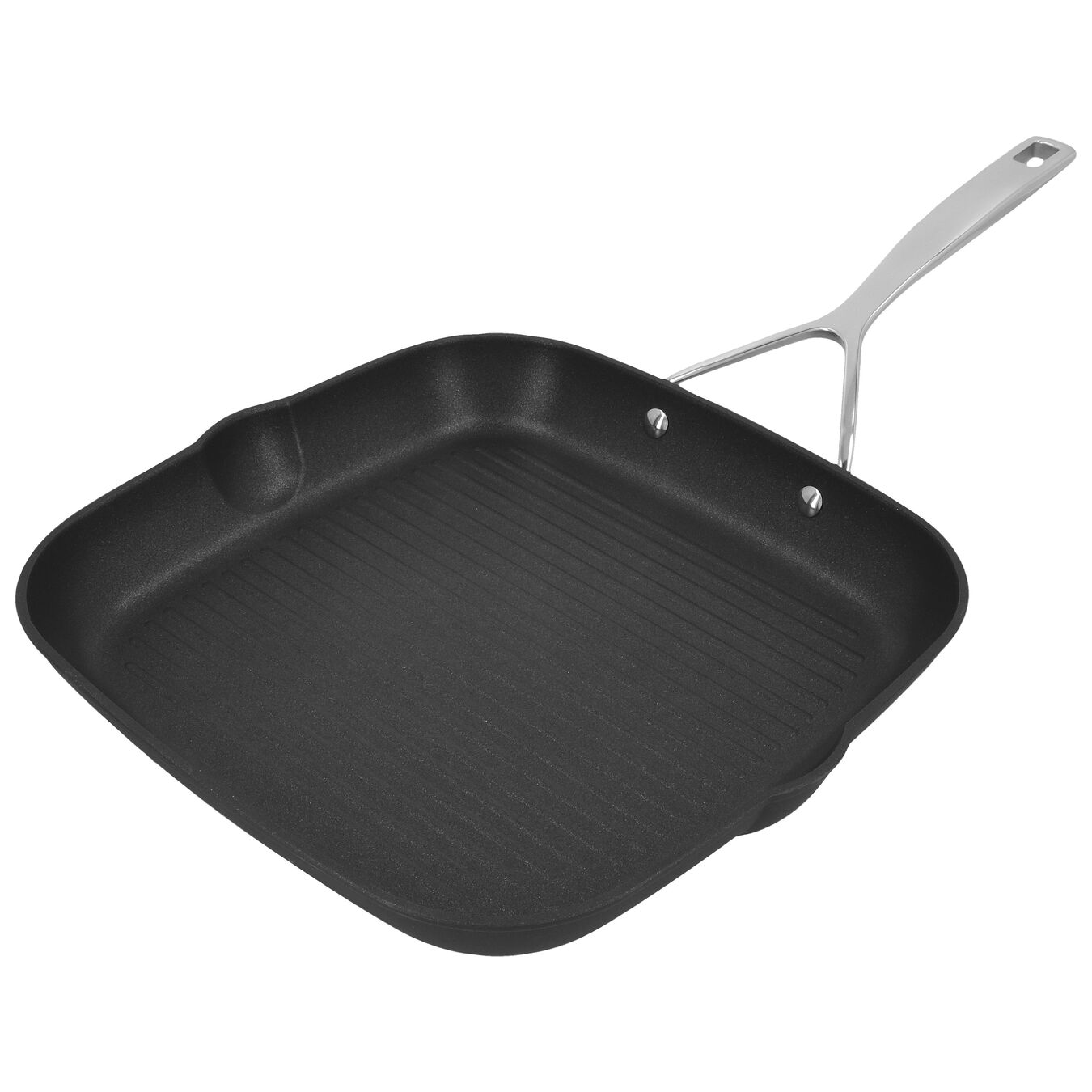 rectangular, Aluminum Nonstick Grill Pan, black matte,,large 2