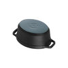 La Cocotte, 1 l cast iron oval Cocotte Pig lid, black, small 5